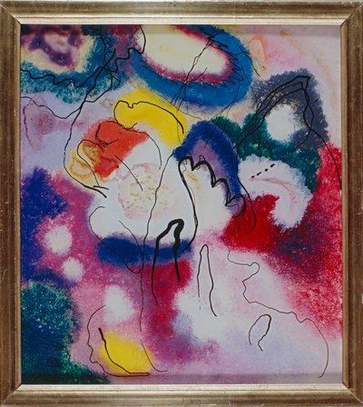 Üvegkép vörös folttal alkotó: Wassily Kandinsky