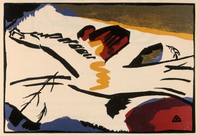Holzschnitt zu dem Gemälde "Lyrisches" (Blatt 9 aus: "Klänge") alkotó: Wassily Kandinsky