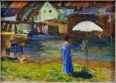 Kallmünz – Gabriele Münter I. festmény alkotó: Wassily Kandinsky