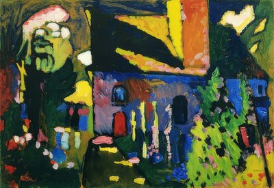 templom Murnauban. 1909 alkotó: Wassily Kandinsky