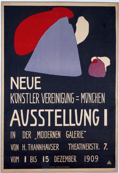 Plakat für die erste Ausstellung der Neuen Künstlervereinigung München alkotó: Wassily Kandinsky