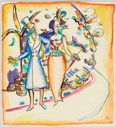 Sétáló pár a kertben alkotó: Wassily Kandinsky