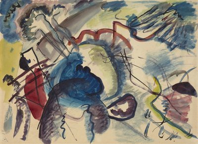 Vázlat fehér szegéllyel való festéshez Vázlat fehér szegéllyel festéshez, 1913 alkotó: Wassily Kandinsky