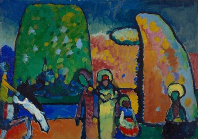 Tanulmány a "2. improvizációhoz (temetési menet)" alkotó: Wassily Kandinsky