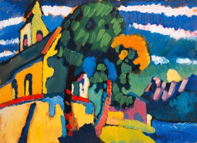 Falusi templom Riegsee-ben alkotó: Wassily Kandinsky