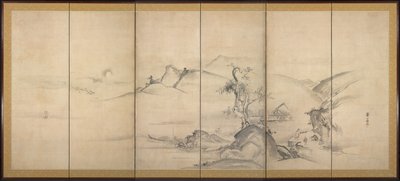 Nyolc kilátás a Xiao és Xiang folyóra, 1700-as évek. alkotó: Watanabe Shiko