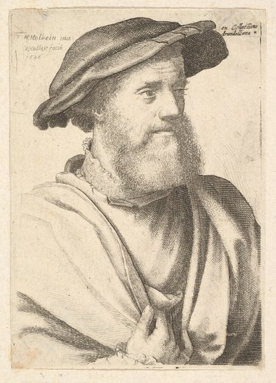 Szakállas férfi Hans Holbein után, 1646. alkotó: Wenceslaus Hollar