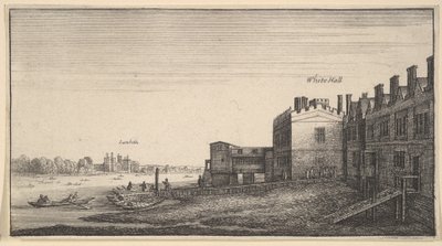 Kilátás a Lambeth-palotára a folyóról a Whitehall Stairsnél, 1625-77. alkotó: Wenceslaus Hollar