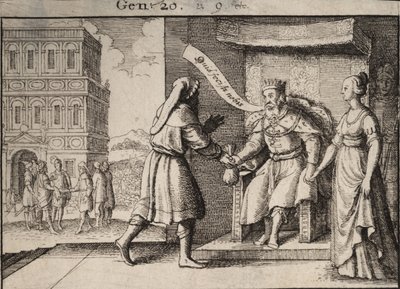 Abimélek megdorgálja Ábrahámot. 1. állapot alkotó: Wenceslaus Hollar