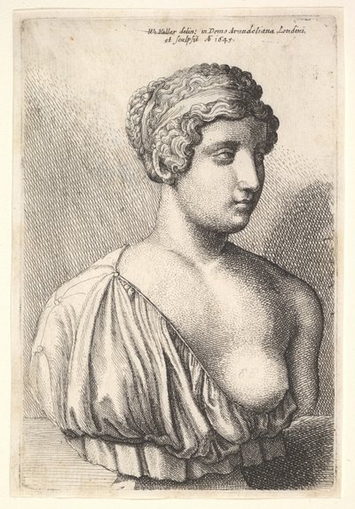 Antik női mellszobor, 1645. alkotó: Wenceslaus Hollar