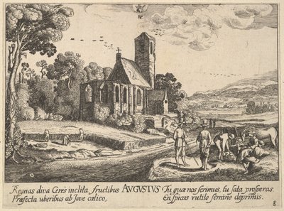 augusztus, 1628-29. alkotó: Wenceslaus Hollar