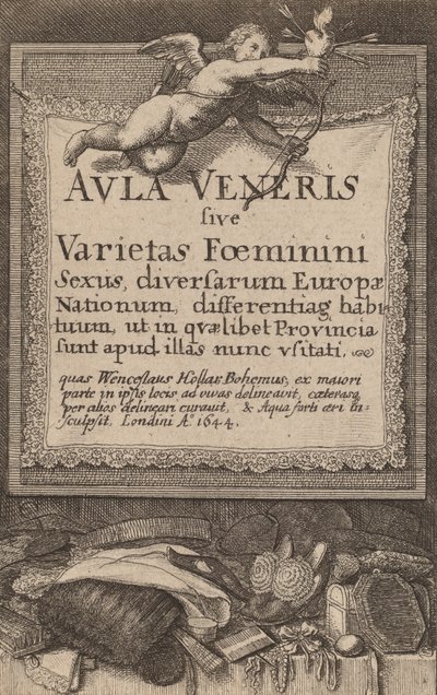Vénusz csarnoka: Címlap, 1644 alkotó: Wenceslaus Hollar