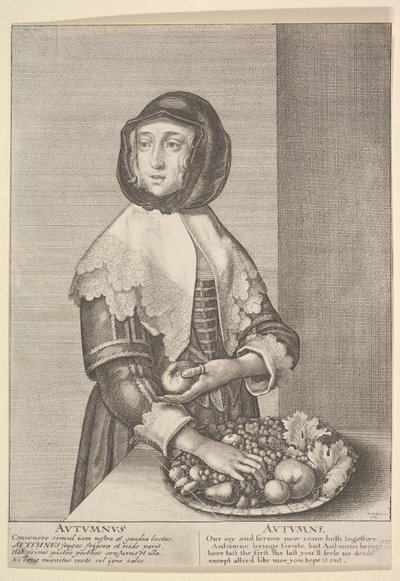 Ősz – Ősz Háromnegyed hosszúságú évszakok, 1641. alkotó: Wenceslaus Hollar