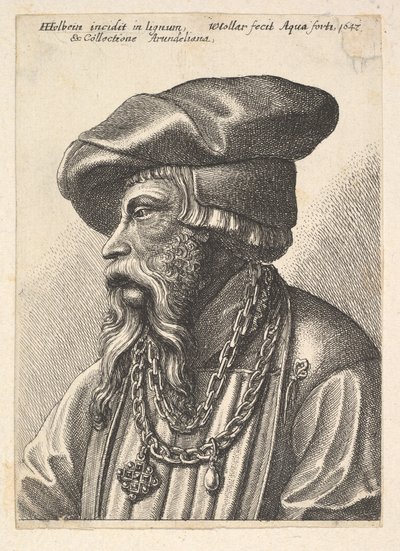 Szakállas férfi láncos nyaklánccal, 1647. alkotó: Wenceslaus Hollar