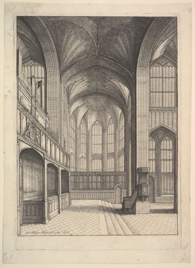 Bray kápolnája a windsori Szent György-kápolnában (Elias Ashmole „The Institution, Laws & Ceremonies of the most Noble Order of the Garter” című művéből, London, 1672) alkotó: Wenceslaus Hollar