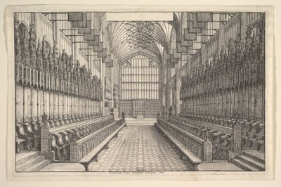 Kórus és kóruspadok a windsori Szent György-kápolnában alkotó: Wenceslaus Hollar