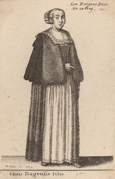 Egy prágai polgár lánya, 1643 alkotó: Wenceslaus Hollar