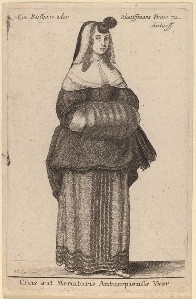 Egy antwerpeni polgár vagy kereskedő felesége alkotó: Wenceslaus Hollar