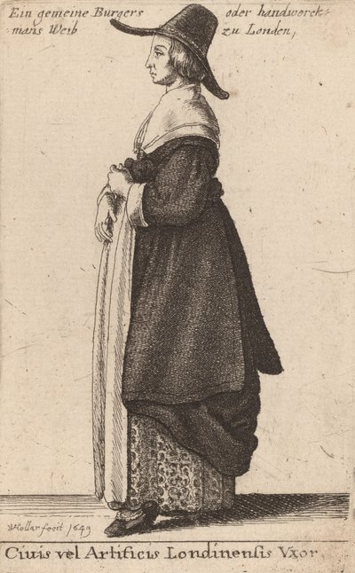 Egy londoni művész vagy polgár felesége, 1643 alkotó: Wenceslaus Hollar
