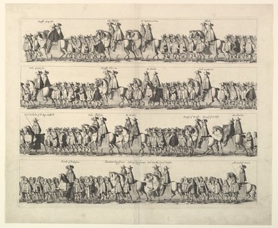 II. Károly koronázási körmenete Londonon keresztül, 1662. alkotó: Wenceslaus Hollar