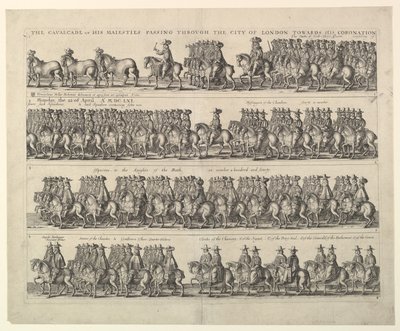 II. Károly koronázási körmenete Londonon keresztül, 1662. alkotó: Wenceslaus Hollar