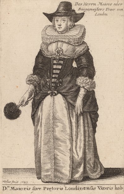 A Lord Mayor vagy London Praetor felesége, 1649 alkotó: Wenceslaus Hollar