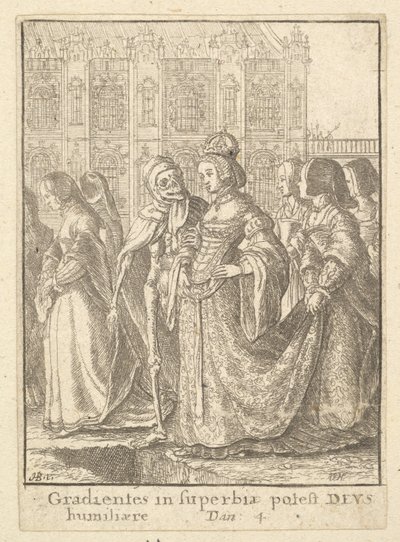 Császárnő, a Haláltáncból, 1651. alkotó: Wenceslaus Hollar