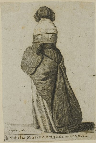 Angol nemesasszony téli ruházatban alkotó: Wenceslaus Hollar
