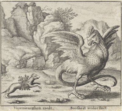 Mese a baziliszkuszról és a menyétről Fables (sorozat címe) alkotó: Wenceslaus Hollar