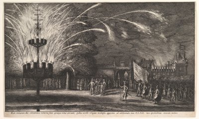 Tűzijáték Hemissemben, 1625-77. alkotó: Wenceslaus Hollar