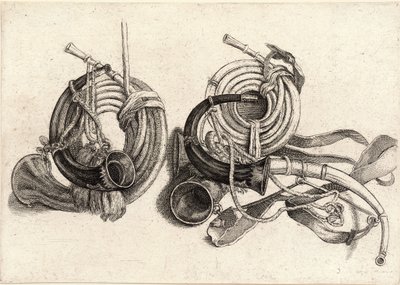 Öt vadászkürt alkotó: Wenceslaus Hollar
