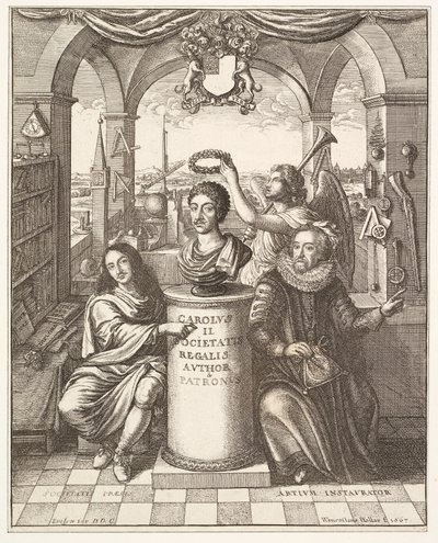 Thomas Spratt: The History of the History of the Royal Society of London előlapja, pub. 1702 alkotó: Wenceslaus Hollar