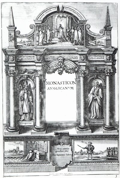William Dugdale „Monasticon Anglicanum” előképe, 1718-23 alkotó: Wenceslaus Hollar