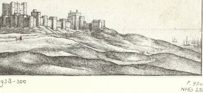 Kilátás a doveri kastélyra Dover Castle és West Side (cím az objektumon) Látnivalók az angol tengerpart körül (sorozat címe) alkotó: Wenceslaus Hollar