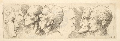 Fejtanulmányok, 1625-77 alkotó: Wenceslaus Hollar