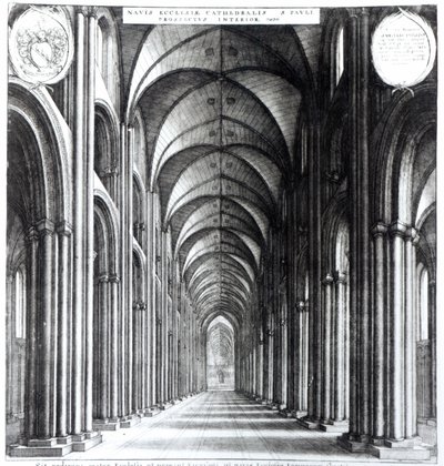 Szent Pál templomhajójának belseje, 1658 alkotó: Wenceslaus Hollar
