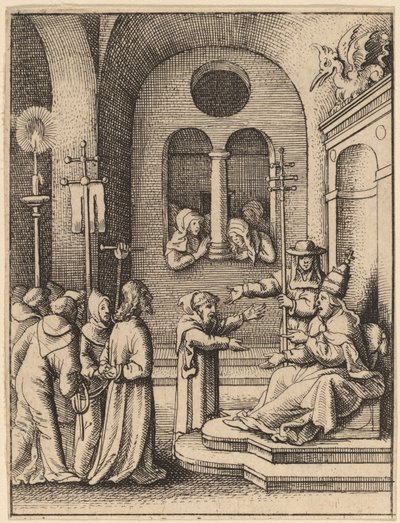 Jézus ismét Kajafás előtt alkotó: Wenceslaus Hollar
