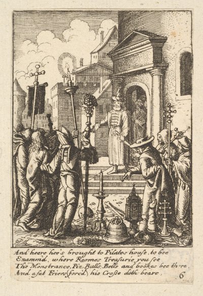 Jézus Pilátus előtt, 1625-77. alkotó: Wenceslaus Hollar