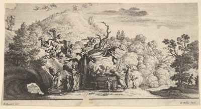 Jézust angyalok szolgálják, 1652. alkotó: Wenceslaus Hollar