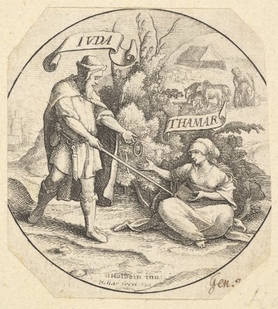 Júda és Támár, 1640. alkotó: Wenceslaus Hollar