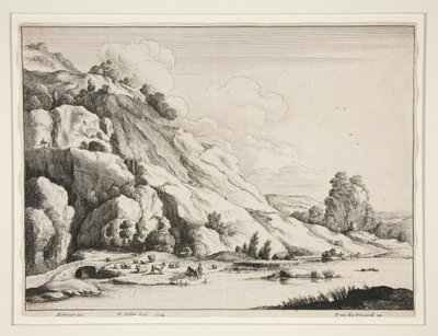 Táj kőhíddal alkotó: Wenceslaus Hollar