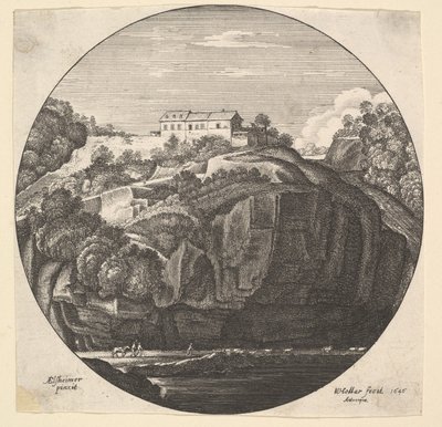 Táj egy házzal a sziklákon, 1646. alkotó: Wenceslaus Hollar