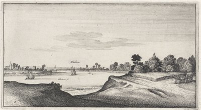Táj, kilátással Mülheimre Tájak és városképek (sorozat címe) Amoenissimi Aliquot Locorum in Diversis Province Iacetium Prospectus (sorozat címe) alkotó: Wenceslaus Hollar