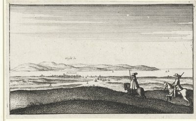 Táj, kilátással a Wight-szigetre alkotó: Wenceslaus Hollar