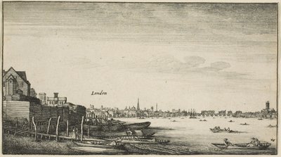 London a Temze folyó felől nézve, Milford Staris az Arundel ház alatt alkotó: Wenceslaus Hollar