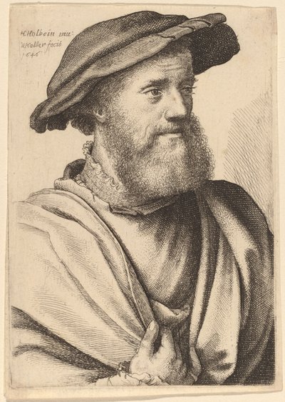 Szakállas férfi, aki jól néz Hans Holbein, 1646. alkotó: Wenceslaus Hollar