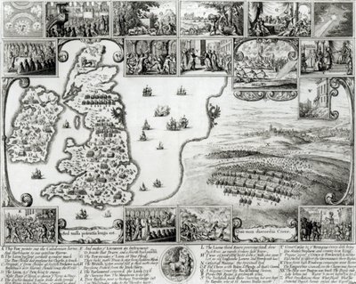 A polgárháborús Anglia térképe és Prága kilátása, 1632 alkotó: Wenceslaus Hollar