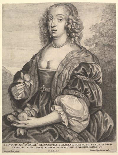 Mary Villiers, Lennox és Richmond hollandnéja, 1625-77. alkotó: Wenceslaus Hollar