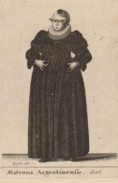 Argentinensis matróna, 1642 alkotó: Wenceslaus Hollar