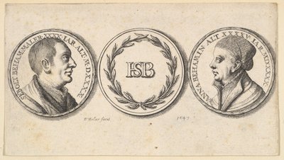 Érmek Sebald Beham és Anna Beham portréival, 1647. alkotó: Wenceslaus Hollar